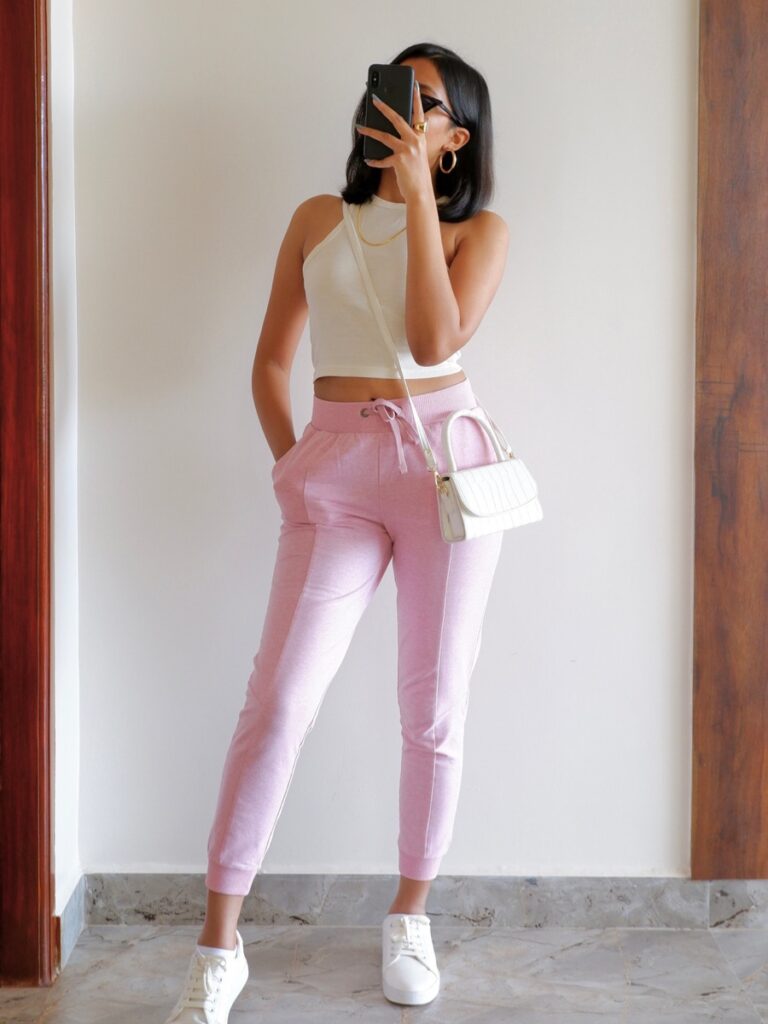 Pink Track pant outfit