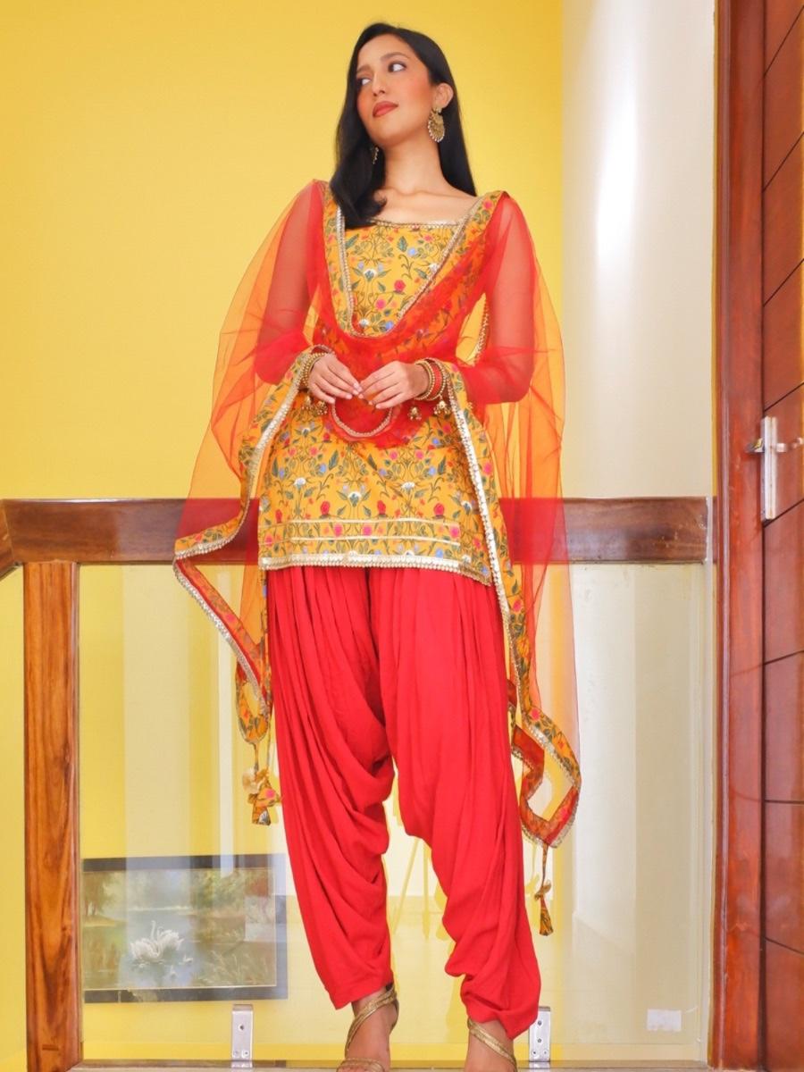 Maroon Embroidered Designer Patiala Suit buy online - Punjabi Suits