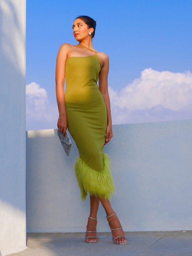 Green bodycon dress - Tahlia Suraj