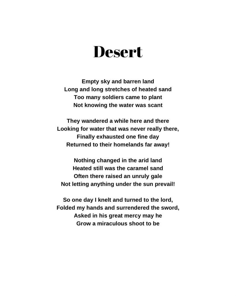 Desert  - Poetry by Tahlia Suraj