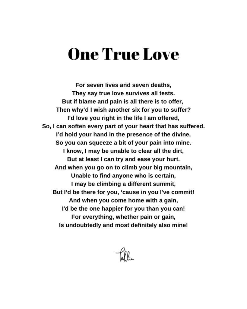 One true love  - Poem by Tahlia Suraj